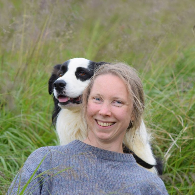 Karólína með góðum vini sínum, Baugi. MYND SIGURSTEINN BJARNASON