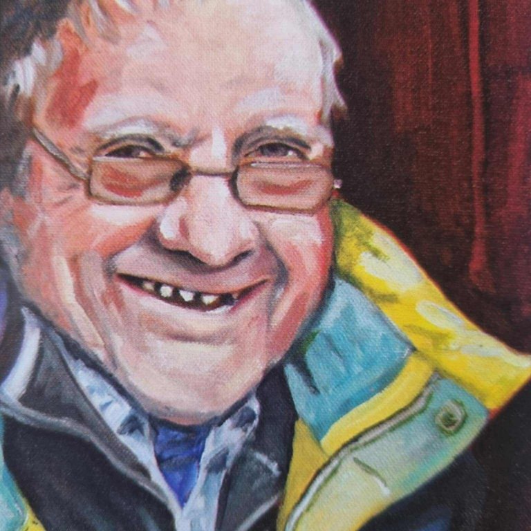 Málverk af Stefáni Hrólfssyni málað af Hallrúnu Ásgrímsdóttur.