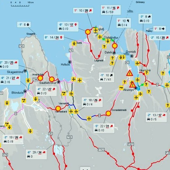 Eins og sjá má er ekki viturlegt að leggja upp í langferð á Norðurlandi.