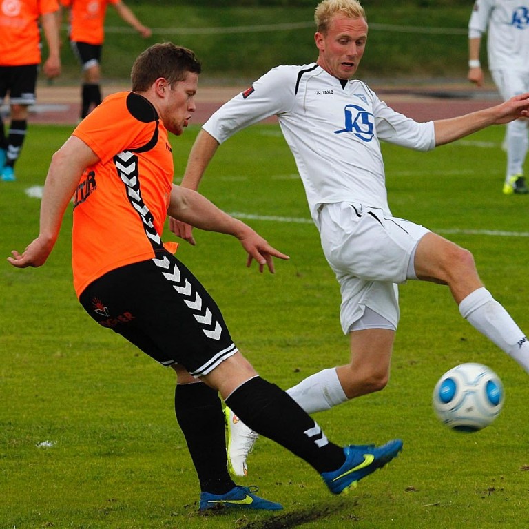 Kenneth Hogg gerði þriðja mark Tindastóls úr víti.  MYND: ÓAB