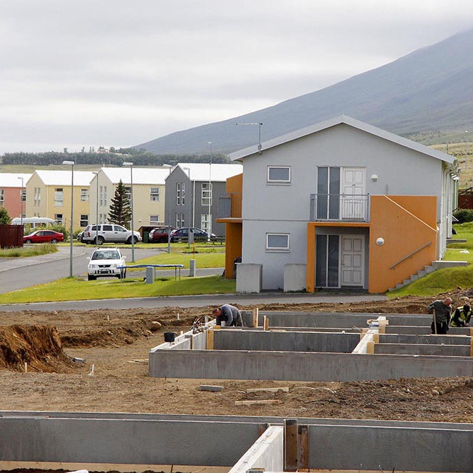 Framkvæmt í Laugatúninu á Sauðárkróki. MYNDIR: ÓAB