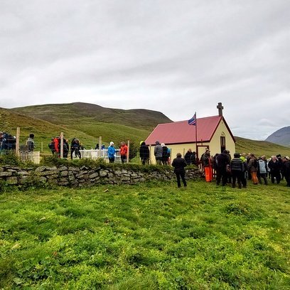 Ábæjarkirkja á sjálfan messudaginn 31. júlí 2022. Mynd: Katarína Ylva Leifsdóttir.
