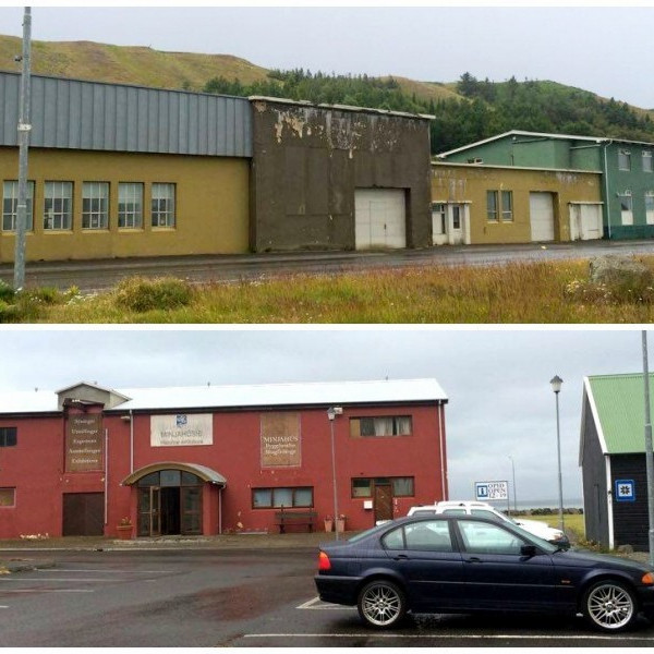 Upphaflega var gert ráð fyrir því að nota húsnæðið við Aðalgötu 21-21a undir starfsemi Byggðasafns Skagfirðinga þegar sveitarfélagið og Kaupfélag Skagfirðinga höfðu  makaskipti á því og Minjahúsinu sem stendur við Aðalgötu 16b árið 2016. Mynd: BÞ.