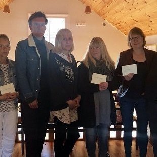 Frá afhendingu styrkjanna. Mynd: hunathing.is.