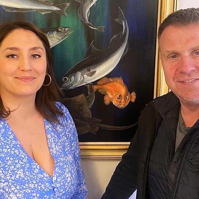 Alexandra ásamt Halldóri Gunnari Ólafssyni oddvita. MYND AF SKAGASTROND.IS