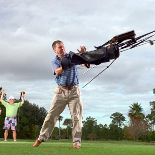 Það er ekki alltaf gaman í golfinu og stundum virðist Guð víðs fjarri. MYND AF NETINU
