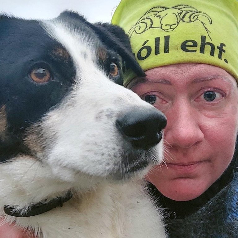 Sigríður ásamt Snata sínum. AÐSEND MYND