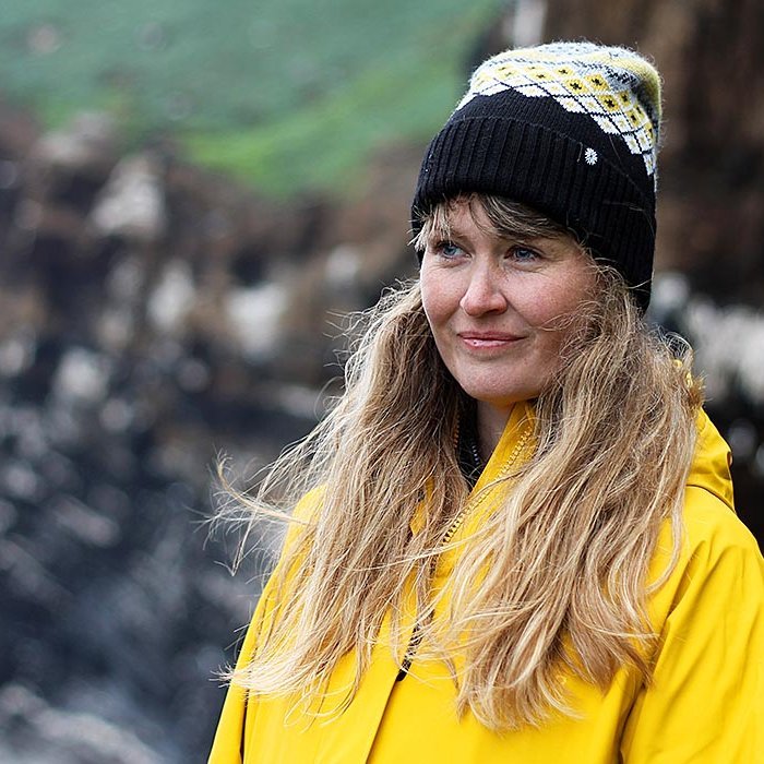 Rakel úti í Drangey í sumar. AÐSEND MYND