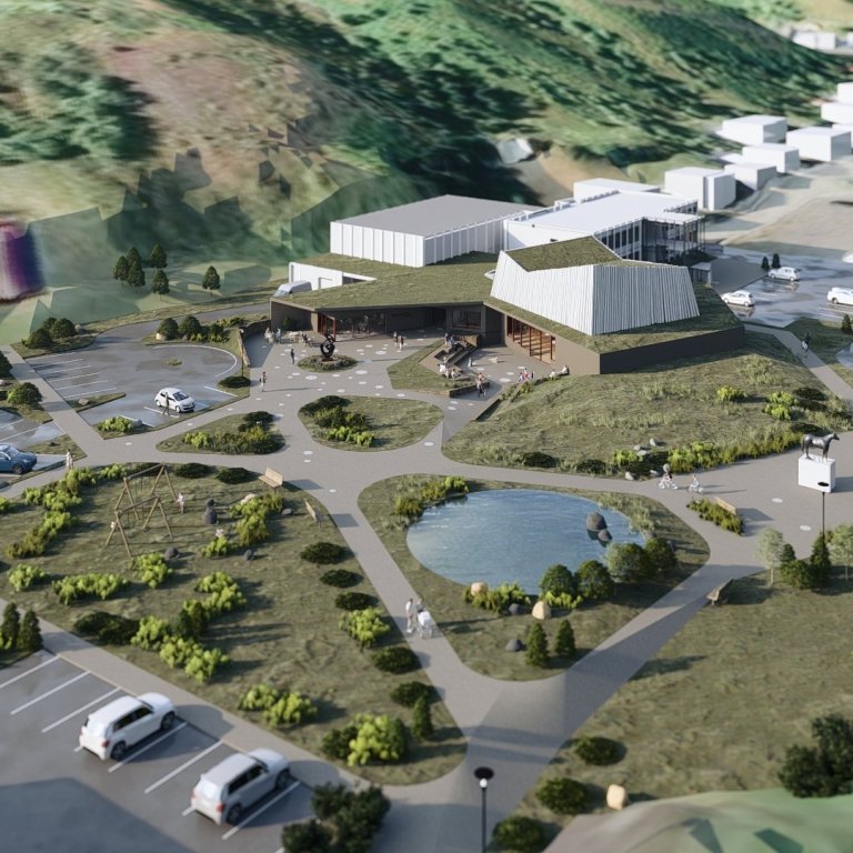 Hugmynd Arkís arkitekta af því hvernig Flæðarnar gætu litið út þegar mennningarhús hefur verið reist á Sauðárkróki. MYND: ARKÍS ARKITEKTAR