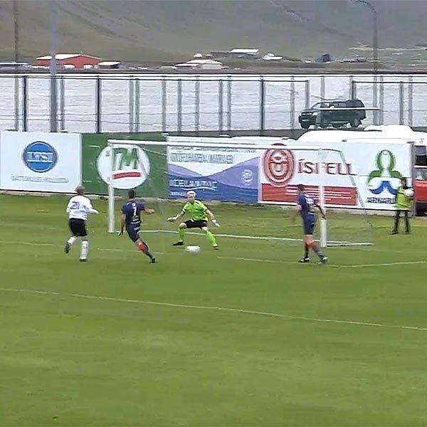 Arnar jafnar leikinn eftir góðan undirbúning frá Stefan Lamanna. SKJÁMYND