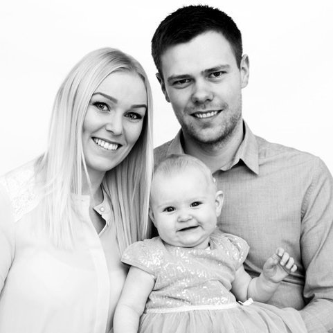 Matgæðingarnir Arnrún og Kristján ásamt dóttur sinni. Aðsend mynd.