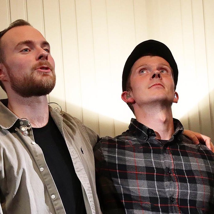 Ásgeir og Júlíus að tónleikum loknum. MYNDIR: ÓAB