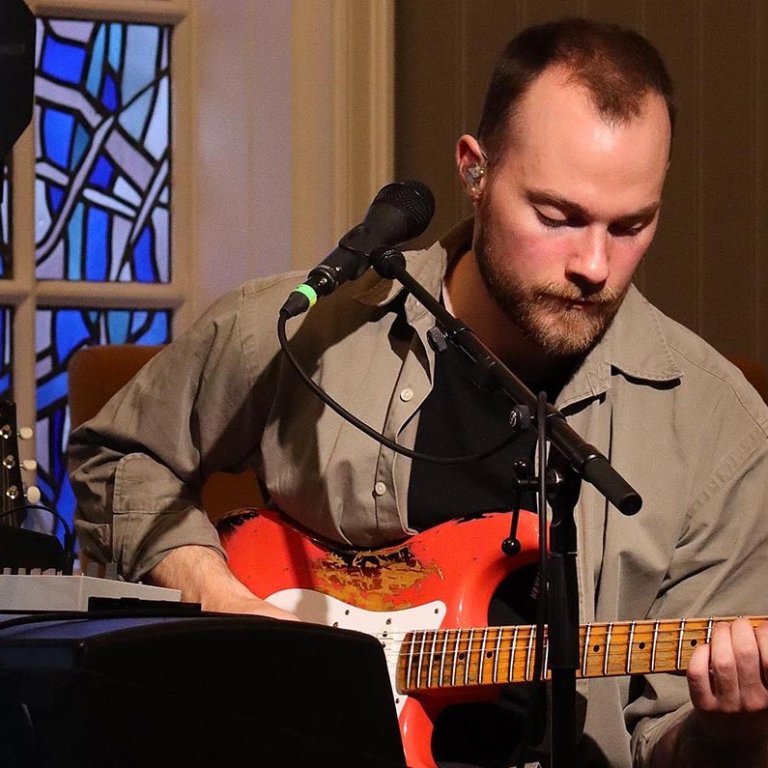 Ásgeir í Sauðárkrókskirkju sumarið 2020. MYND: ÓAB