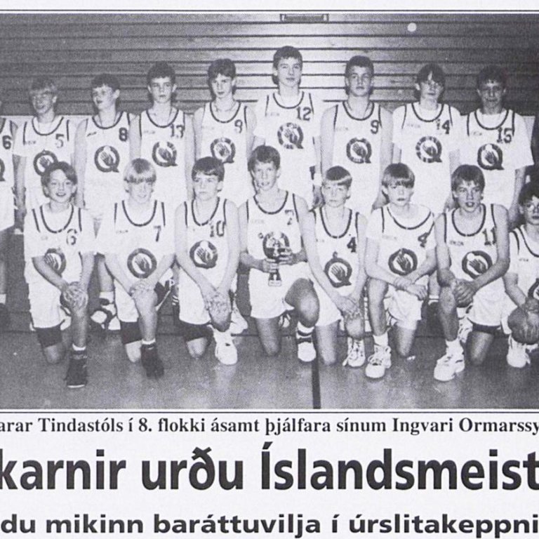 Auddi hefur reyndar orðið Íslandsmeistari með Tindastólsliði – en ekki í meistaraflokki. Hér er hann númer 10, í fremri röð. Þarna má meðal annars sjá kappa á borð við Svabba Birgis, Ísak Einars og Sverri Bergmann. MYND AF FACEBOOK