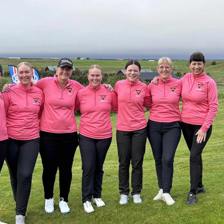 Anna Karen, Hildur Heba, Halldóra, Dagbjört Sísí, Gígja Rós, Árný Lilja og Sigríður Elín. Telma Ösp er svo bak við myndavélina. Mynd aðsend