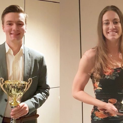 Bestu leikmenn Tindastóls sumarið 2021 Jónas Aron og Amber.