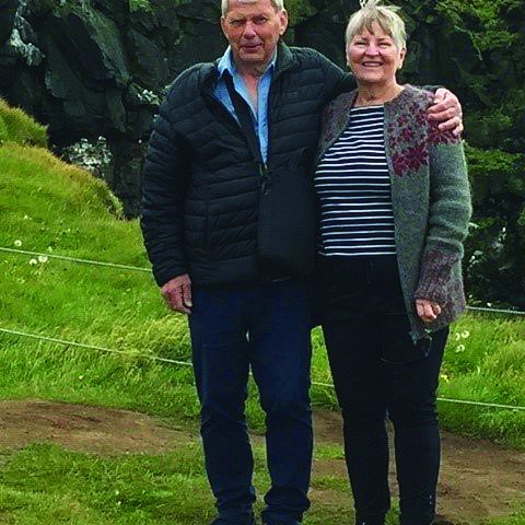 Birgitta Pálsdóttir ásamt eiginmanni sínum, Pálma Sighvatssyni. AÐSEND MYND