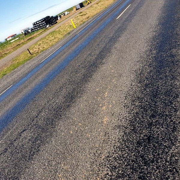 Blæðingar í slitlagi. Mynd:SHV