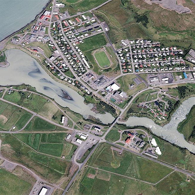 Loftmynd af Blönduósi.