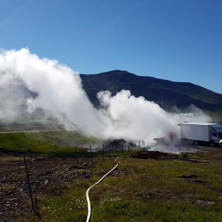 Borhola Skagafjarðarveitna í landi Langhúsa í Fljótum. Mynd: Skagafjordur.is