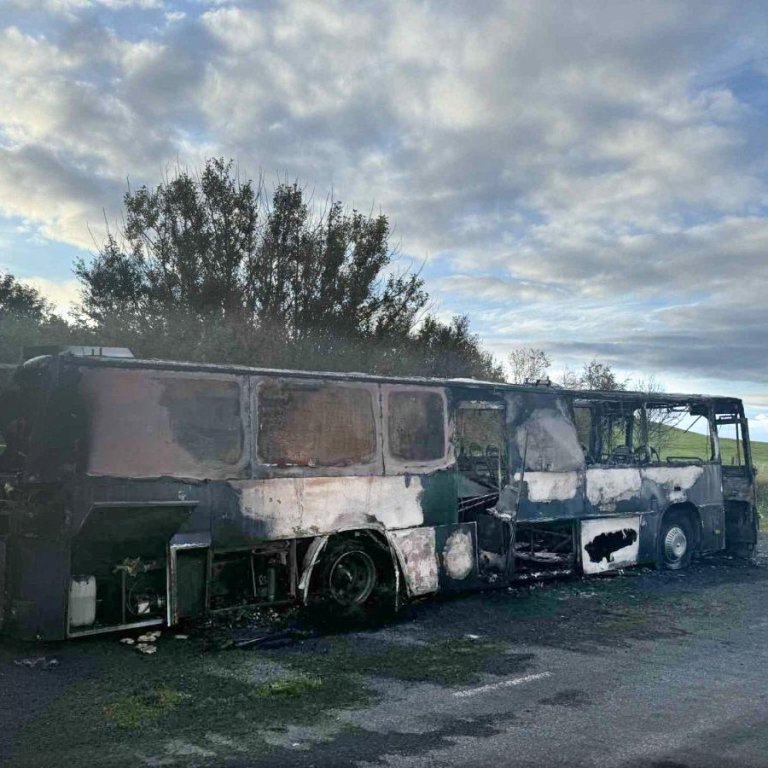 Rútan í morgunsárið. MYND GG