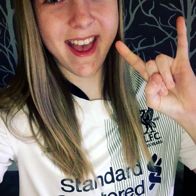 Mynd: Bryndís setti sér það markmið fyrir árið 2018 að skella sér á leik með Liverpool.