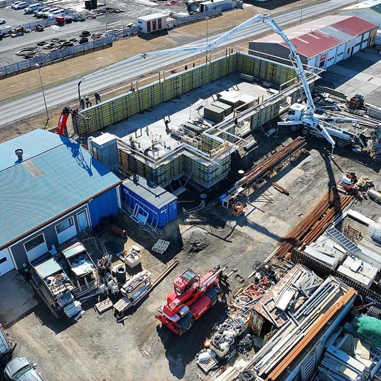 Viðbyggingin F. Jónsson byggingaverktaka á Sauðárkróki.  MYNDIR: Einar Ólafsson