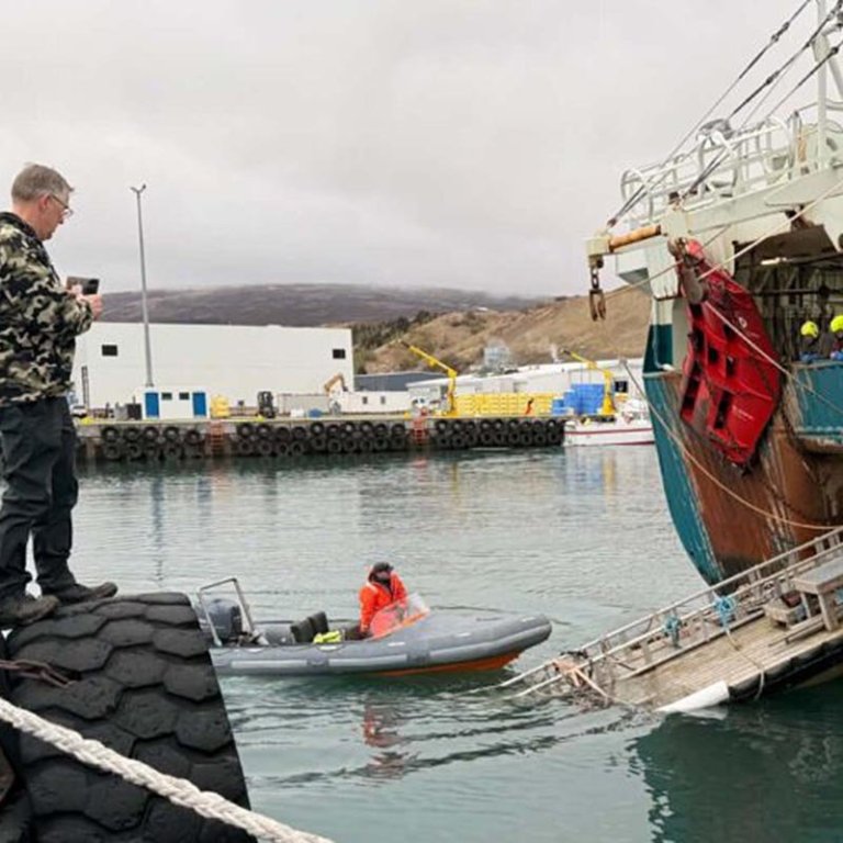 Viggó Jónsson fylgist með aðgerðum. MYND AF FISK.IS