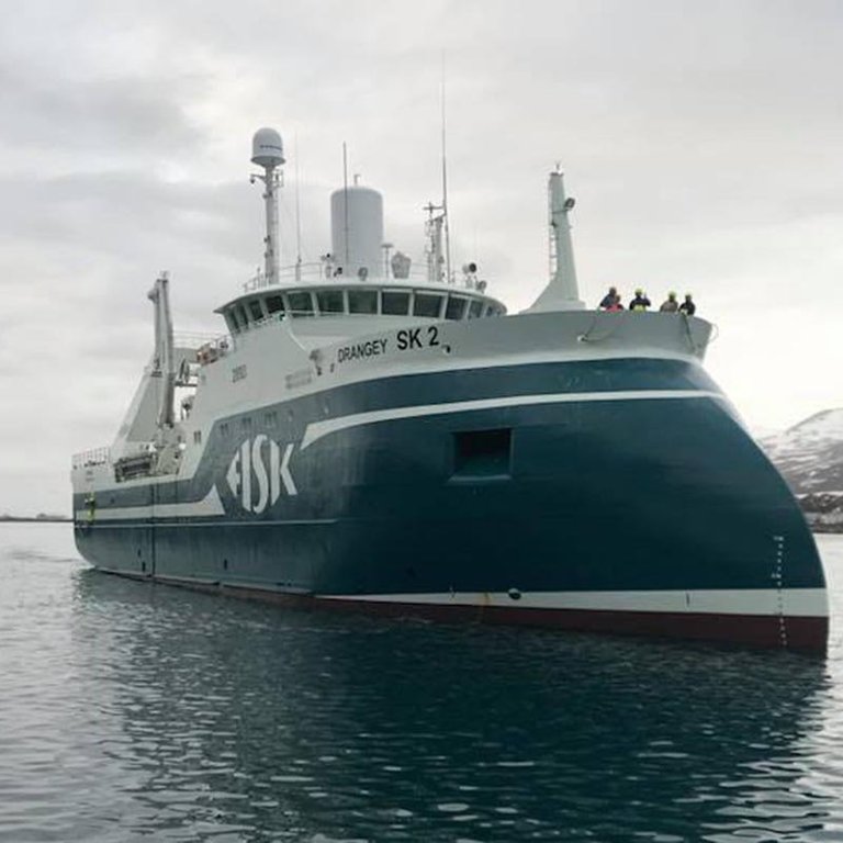 Drangey kemur til hafnar. MYND AF FISK.iS