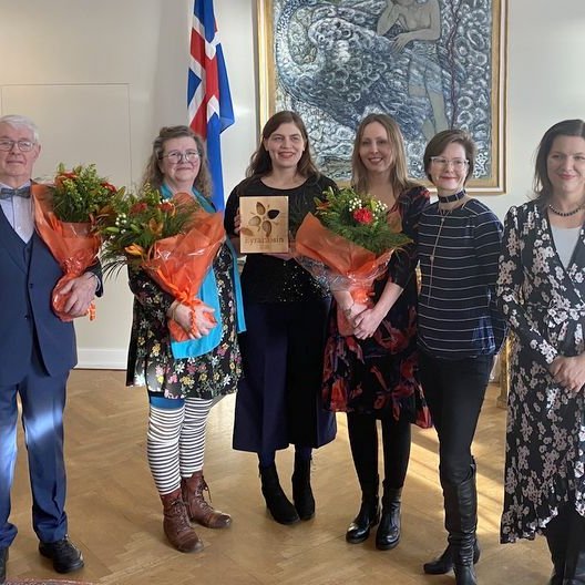 Frá afhendingu Eyrarrósarinnar 2020. Aðsend mynd.