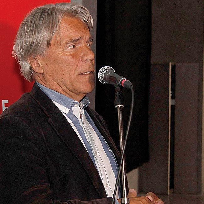 Einar Kárason flytur nokkur orð við opnun 1238: Baráttan um Ísland. MYND: ÓAB