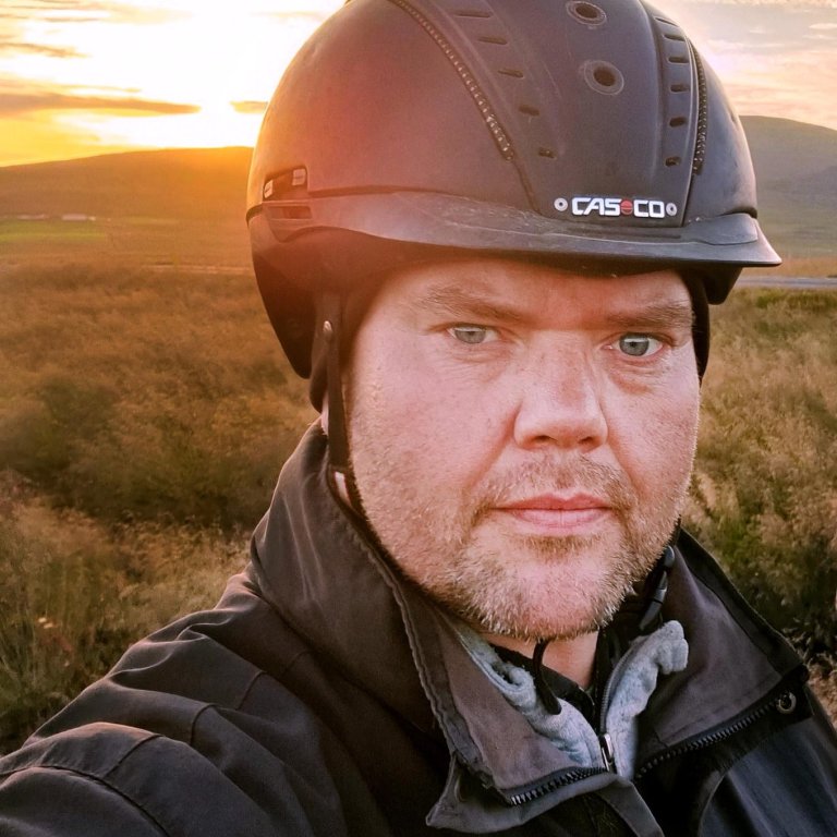 Halldór í hestaferð. AÐSEND MYND