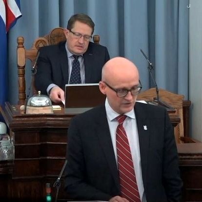 Eyjólfur Ármannsson flytur jómfrúarræðu sína á Alþingi fyrr í mánuðinum. Skjáskot af upptöku.