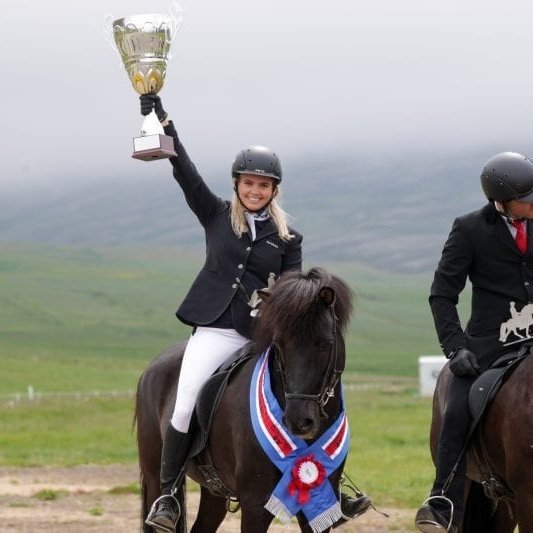 Eyrún Ýr og Hrannar Íslandsmeistarar. Mynd: Eiðfaxi