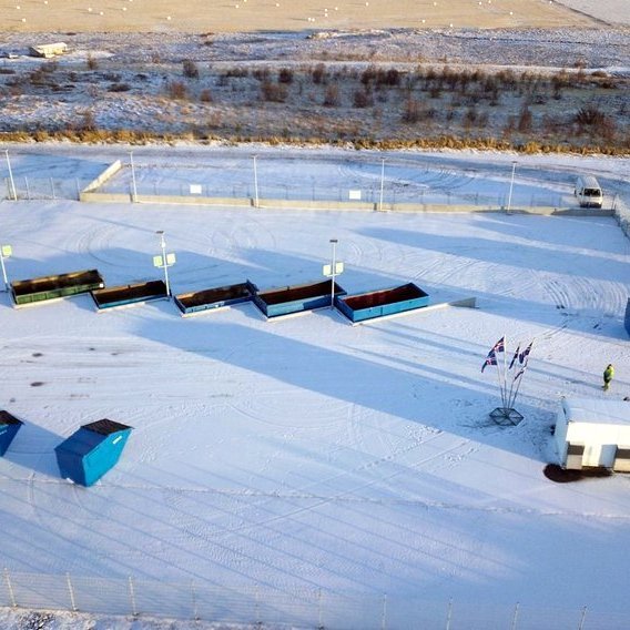 Loftmynd af Förgu, nýju sorpmóttökustöðinni í Varmahlíð. Mynd: Skagafjörður.is.