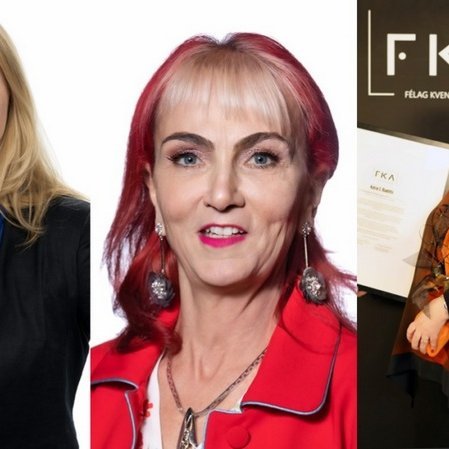 Edda Sif Pind Aradóttir framkvæmdastýra Carbfix, Hafrún Friðriksdóttir framkvæmdastjóri rannsóknar- og þróunarsviðs Teva og Katrín S. Óladóttir framkvæmdastjóri og einn af eigendum Hagvangs. Mynd af FB-síðu FKA.