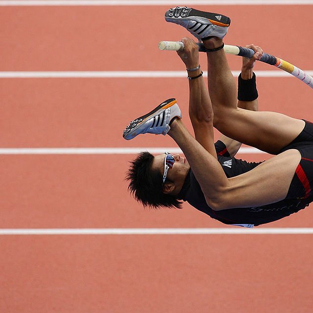 Stangarstökkvari í ham. Mynd: Af netinu.