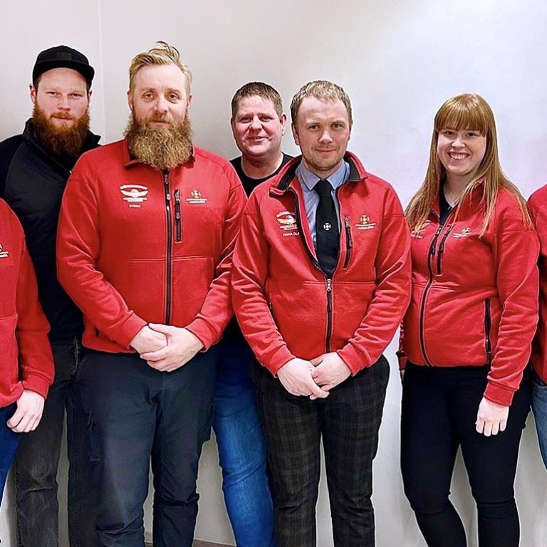 Nýja stjórnin. Frá vinstri: Tóbías, Gestur, Þorsteinn, Skarphéðinn, Einar Óla, Tobba og Guðmundur. MYND AF SÍÐU FLUGBJÖRGUNARSVEIARINNAR