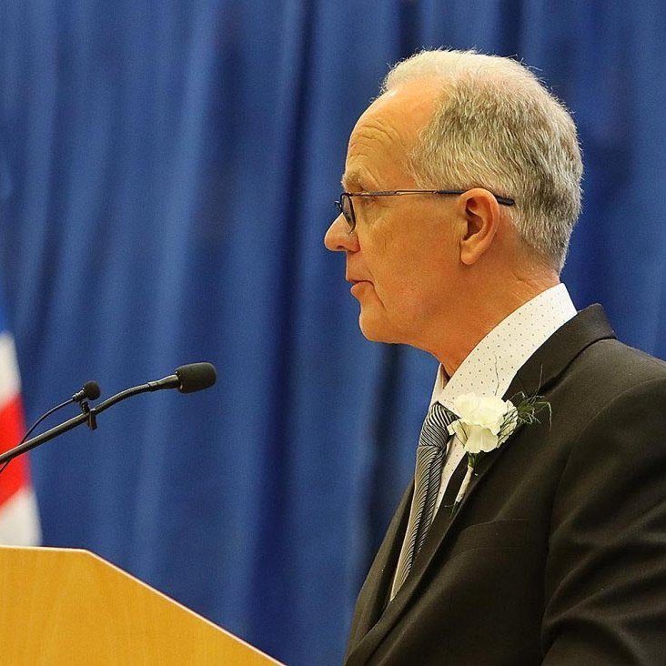 Þorkell flytur tölu við brautskráninguna í lok maí. MYND: ÓAB