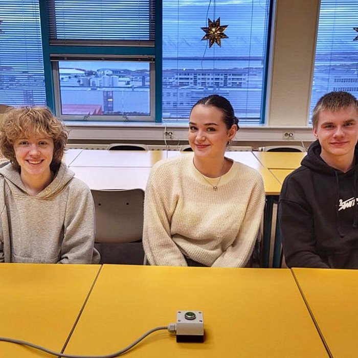 Keppnislið FNV í Gettur betur. Frá vinstri: Snædís Katrín Konráðsdóttir, Emma Katrín Helgadóttir og Daníel Smári Sveinsson. MYND AF FNV.IS