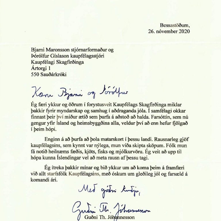 Bréf forseta Íslands.