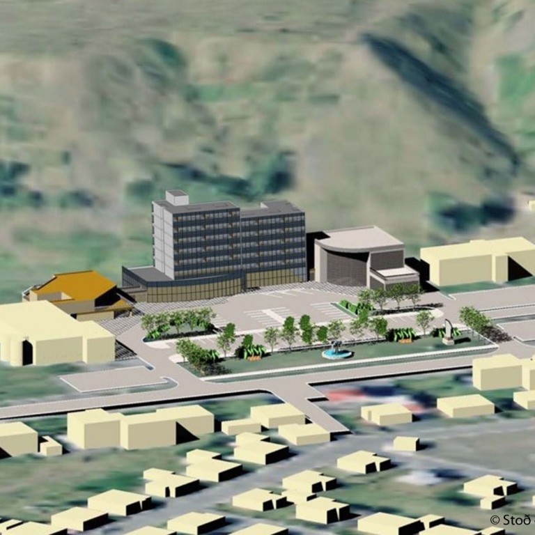 Meðfylgjandi mynd sýnir frumdrög vegna hugmyndavinnu að hótelbyggingu á Flæðunum á Sauðárkróki en áætlað er að byggingin sé lægri en myndin sýnir. Mynd/Stoð ehf.