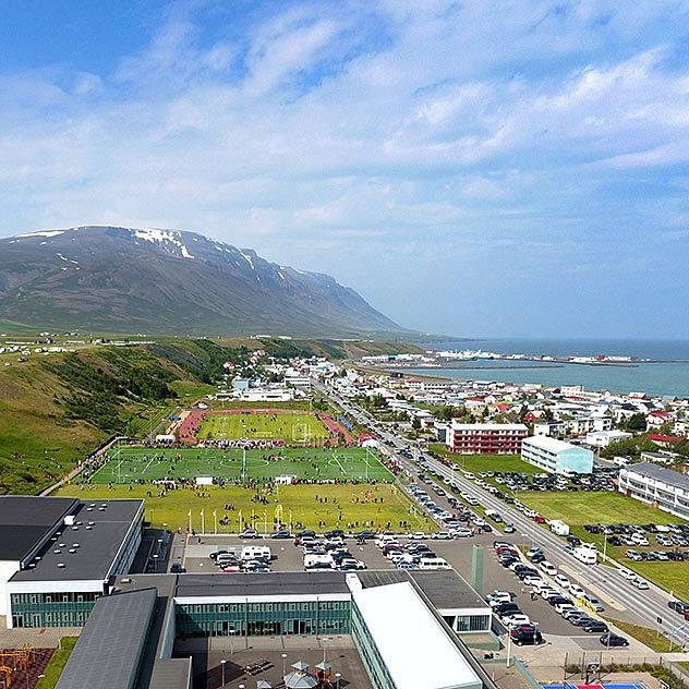 Séð yfir knattspyrnuvellina á Króknum sumarið 2021. MYND: JÓN ARNAR P.