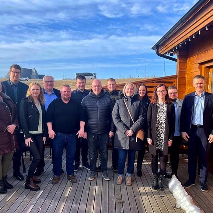 Frambjóðenda B-listans. Á myndina vantar Karol Galazyn Sigþrúði Friðriksdóttur, Björn Ívar Jónsson, Agnar Loga Eiríksson og Önnu Margreti Sigurðardóttur. Auðunn er lengst til hægri á myndinni. MYND AF HÚNI.IS