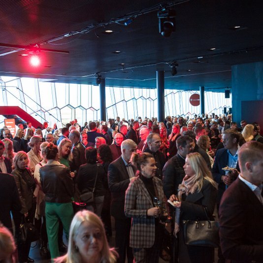 Fjöldi gesta voru á viðburði Creditinfo í Hörpu sl. miðvikudag. Aðsendar myndir.