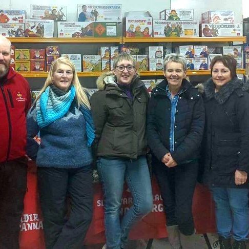 Gunnar Örn Jakobsson, formaður Björgunarsveitarinnar Húna, ásamt félögum úr Gærunum. Mynd: Facebooksíðan Björgunarsveitin Húnar.