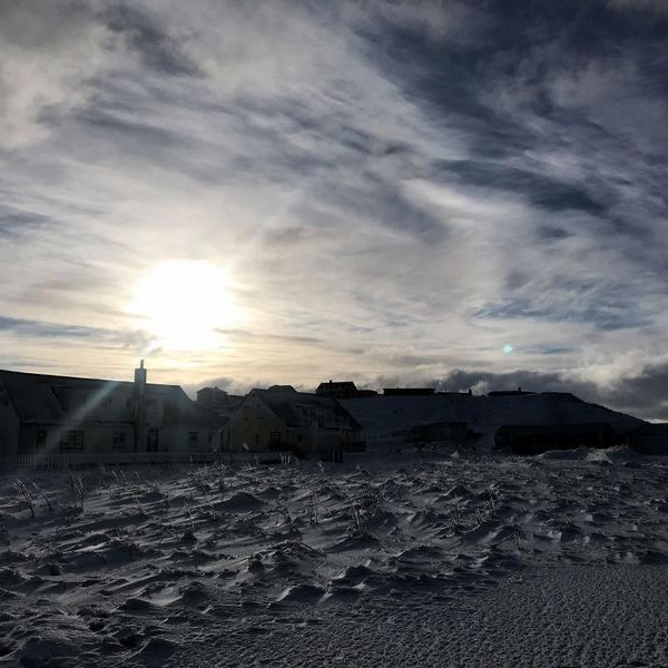 Vetrarstemning í gamla bænum á Blönduósi. Aðsend mynd.