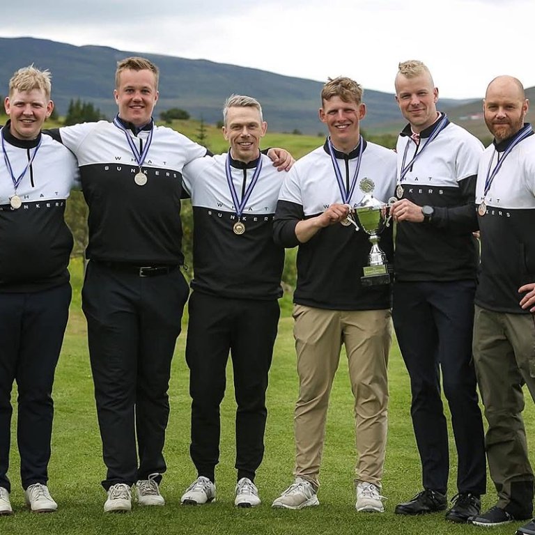 Sveit GSS. Hákon Ingi, Hlynur Freyr, Jóhann, Atli Rafn, Ingvi Þór ásamt liðsstjóranum Andra Þór Árnasyni. Á myndina vantar Tómas. MYND: HJALTI ÁRNA