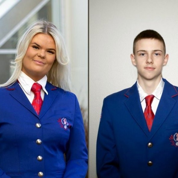 Guðný Dís Jónsdóttir og Guðmar Hólm Ísólfsson Líndal hafa verið valin í U21 landslið Íslands í hestaíþróttum. Mynd af Lhhestar.is.