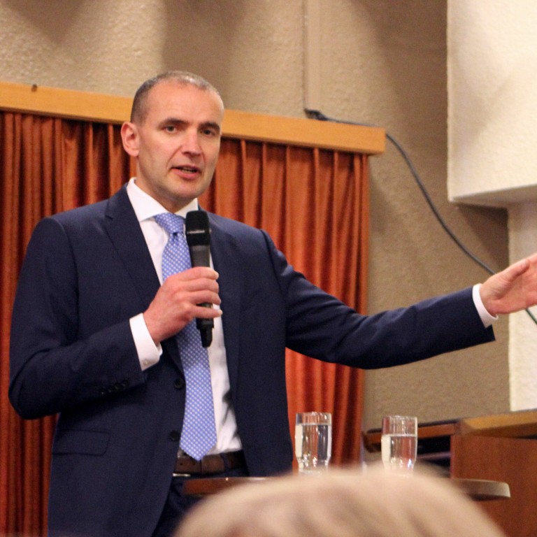 Guðni Th. Jóhannesson á Mælifelli á Sauðárkróki í dag. Mynd/BG.